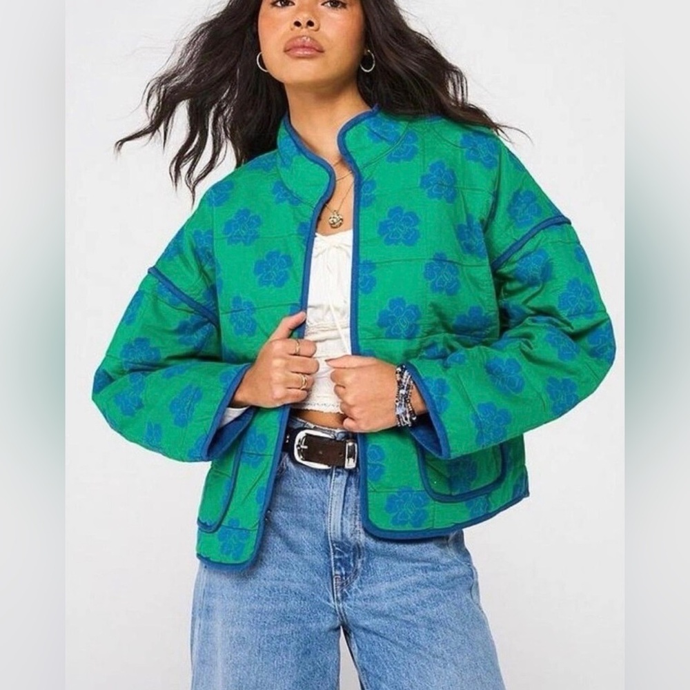 Free People Chloe Jacket Grass Combo Size xl